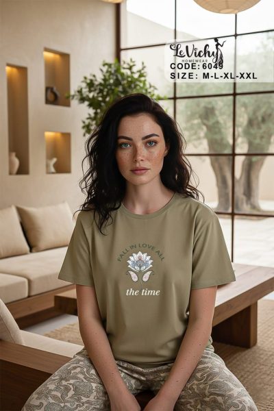 بيجامه حريمي بلوزه وبنطلون مشجر